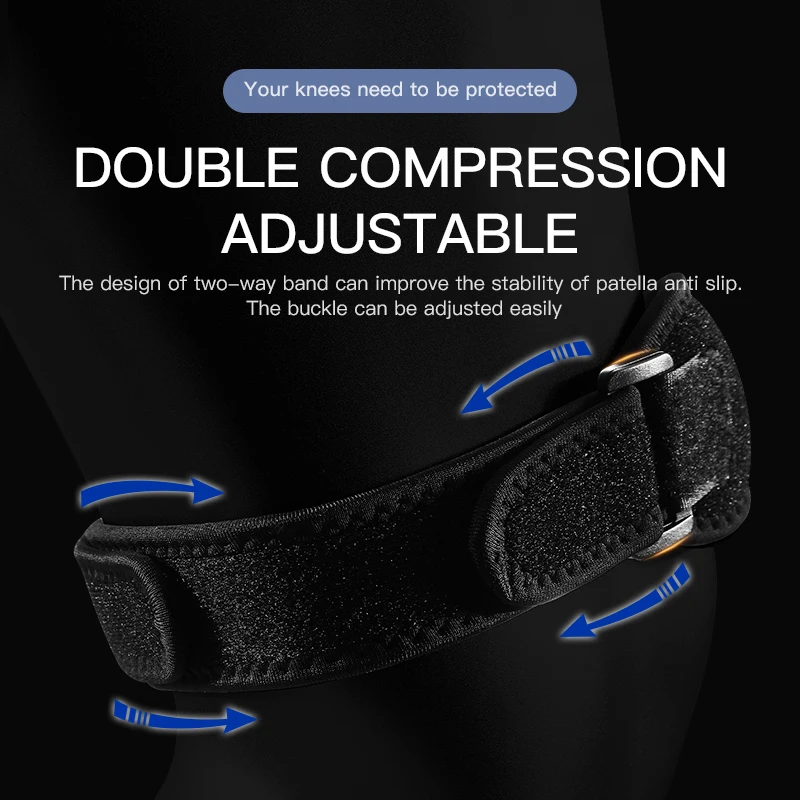 

1PCS Adjustable Knee Patellar Tendon Support Strap Band Knee Support Brace Pads for Running basketball Outdoor Sport 2021 New