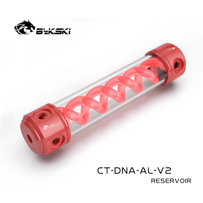 

Bykski T Virus Reservoir DNA Cylindrical DNA Spiral Aluminum Water Tank Cylinder RGB AURA 190 / 260MM Red Or Blue CT-DNA-AL-V2