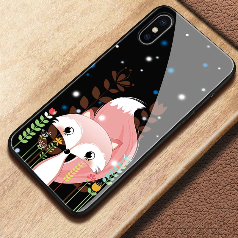 

For VIVO Y30 Y50 Y51 Y66 Y67 Y70S Y85 Y91c Y91 Case Black fox whale Hard Glass Cover For VIVO Y95 X50 Pro Y51