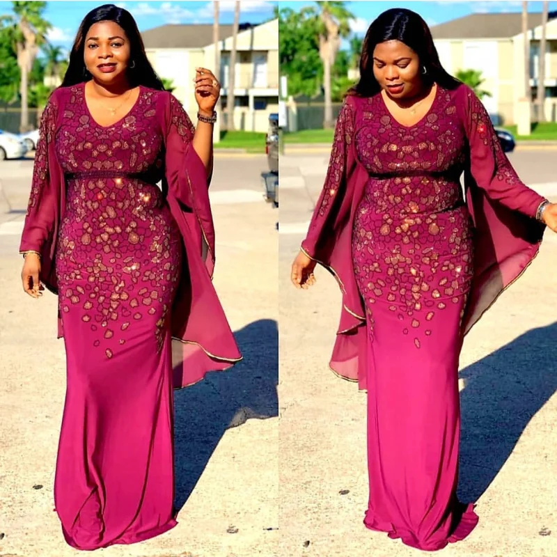 Новый комплект из обуви в африканском стиле платья для женщин с вышивкой