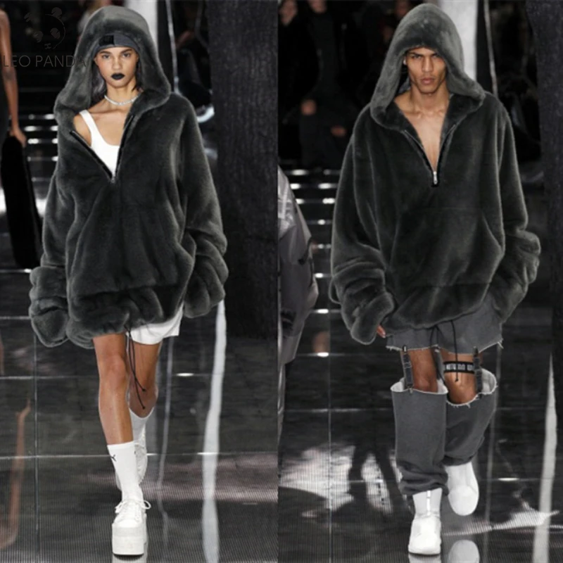 Парка с кроликом зимняя высококачественная Женская парка роскошная длинная