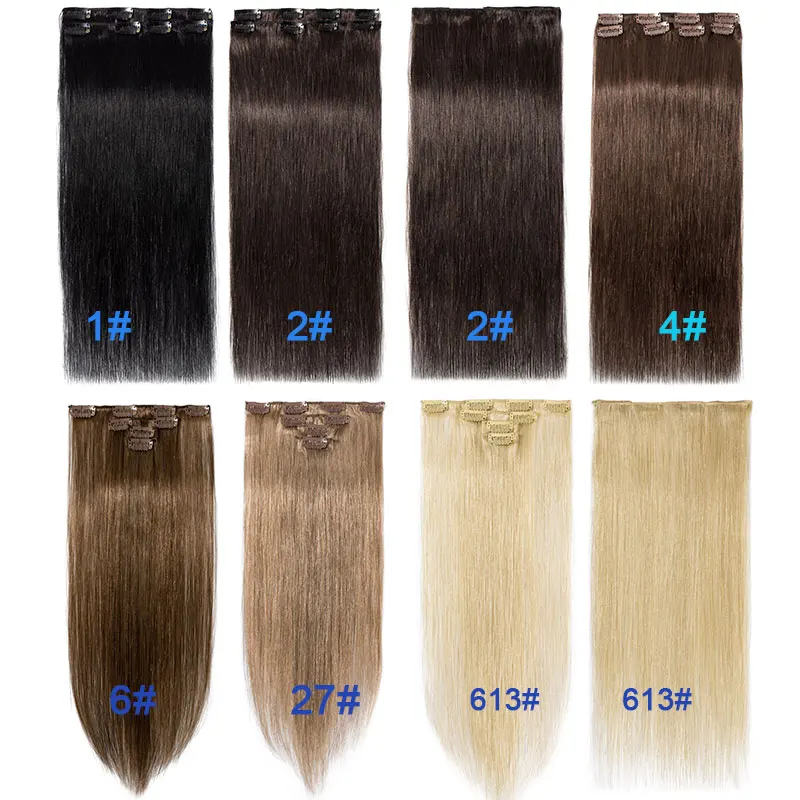 SEGO 12 "-22" 40 г прямые волосы Remy на заколках для наращивания натуральные волосы на заколках ins 60 # платиновый блонд 4 шт. 8 шт./компл. от AliExpress WW