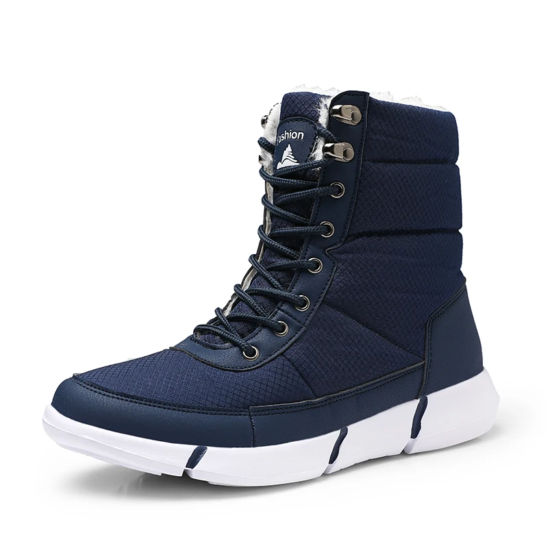 2019 New Fashion Winter Men Boots Waterproof Snow Fur Warm Shoes Non Slip Ankle Footwear Male Lightweight Plus Size | Обувь