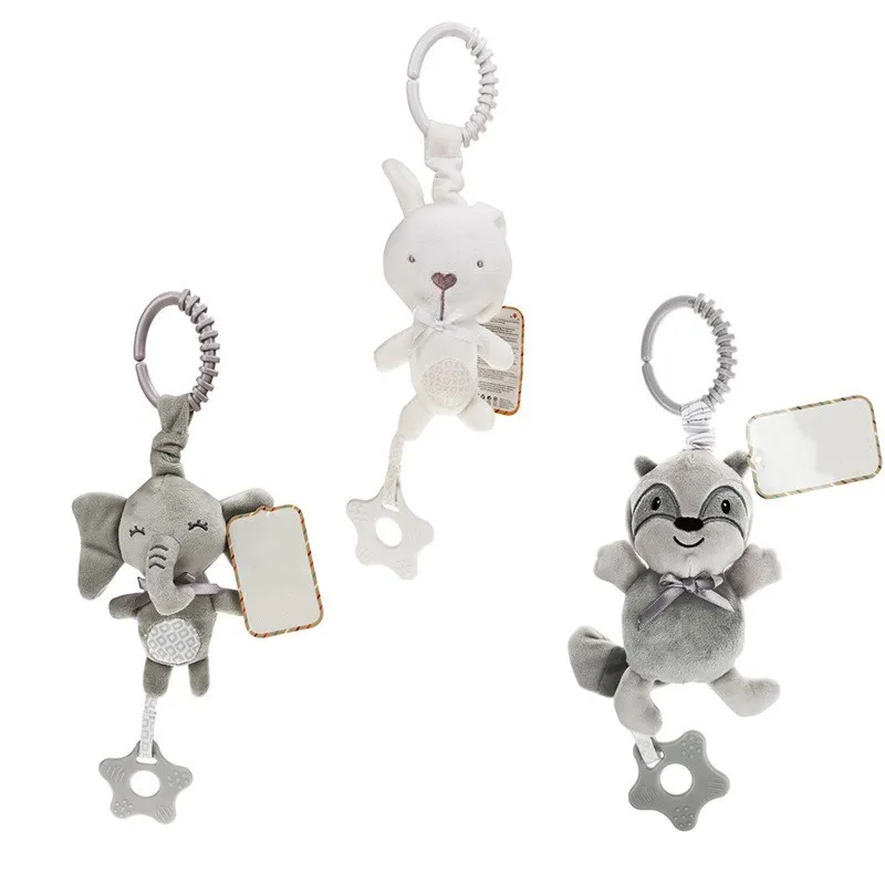 Soft Infant Crib Bed Stroller Mobile Hanging Rattle Toys Baby Rabbit Elephant Cat Toy Trolley 0-12 Newborn Plush Educational | Игрушки и