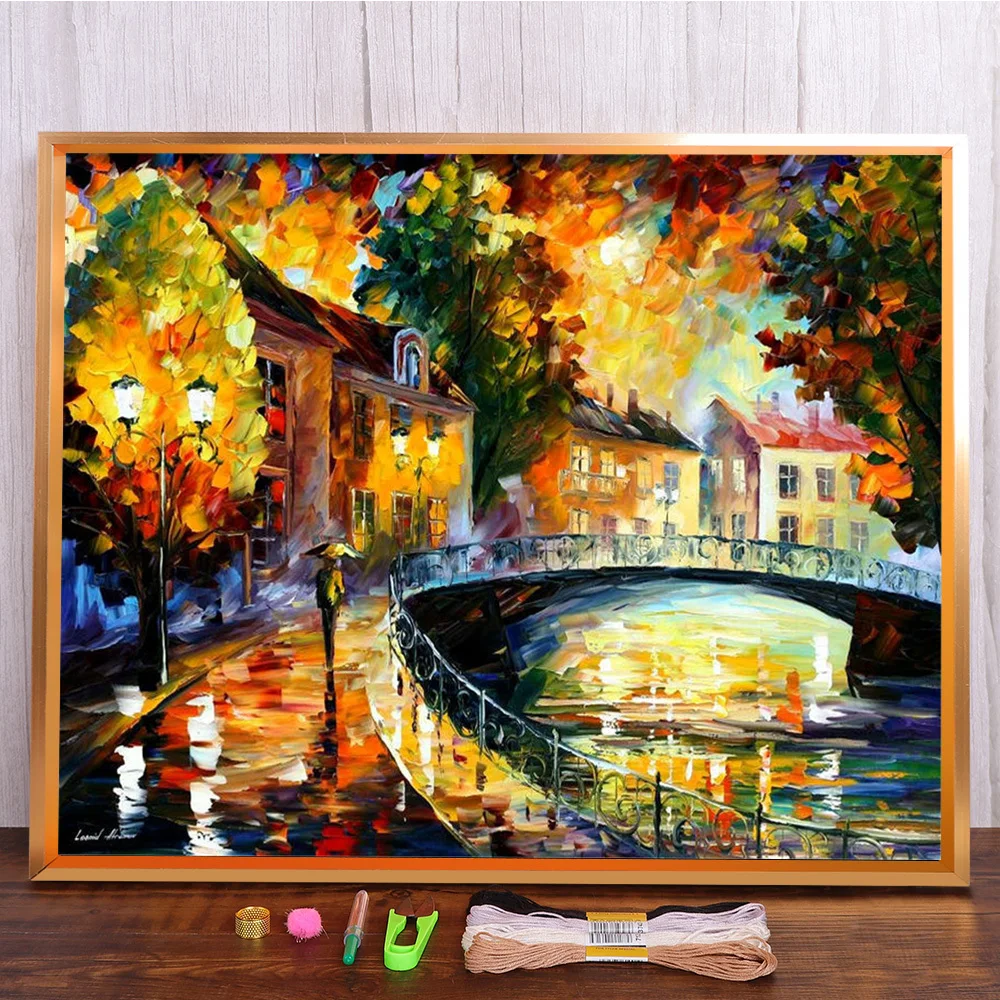 

Old Bridge Pre-Printed 11CT Cross Stitch Kit DIY Embroidery DMC Threads Handiwork Craft Handicraft Hobby Stamped Gift