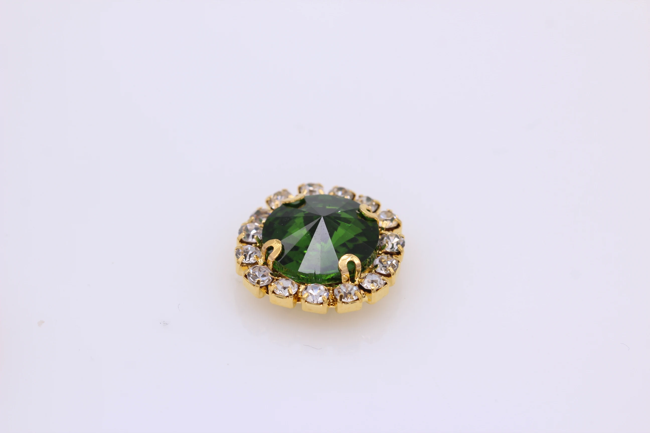 grass green Все размеры цвета круглые Rivoli Кристалл шитье на Необычные граненые камни с кристальной цепочкой золотая металлическая чашка кристалл diy сумки для платья - Цвет: grass green