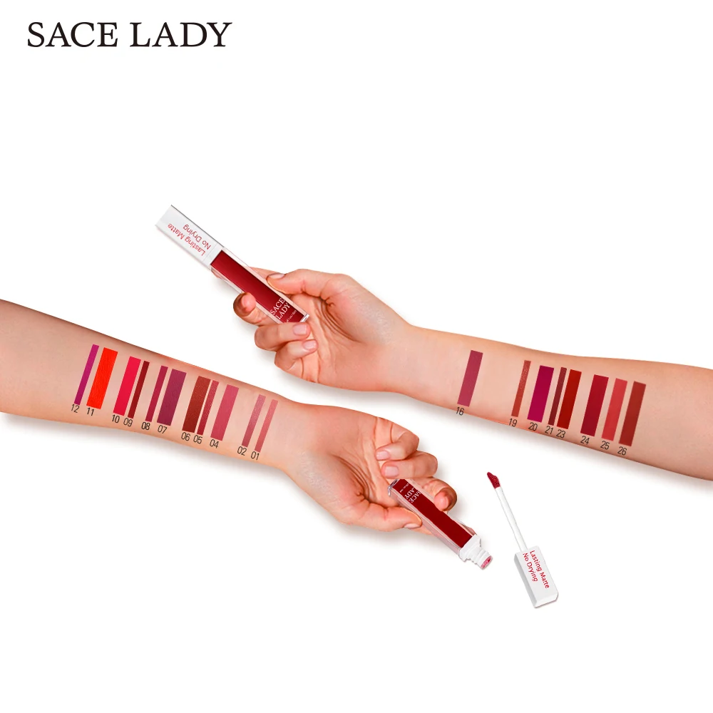 SACE LADY стойкая губная помада макияж Матовая жидкая не высыхающая телесный красный