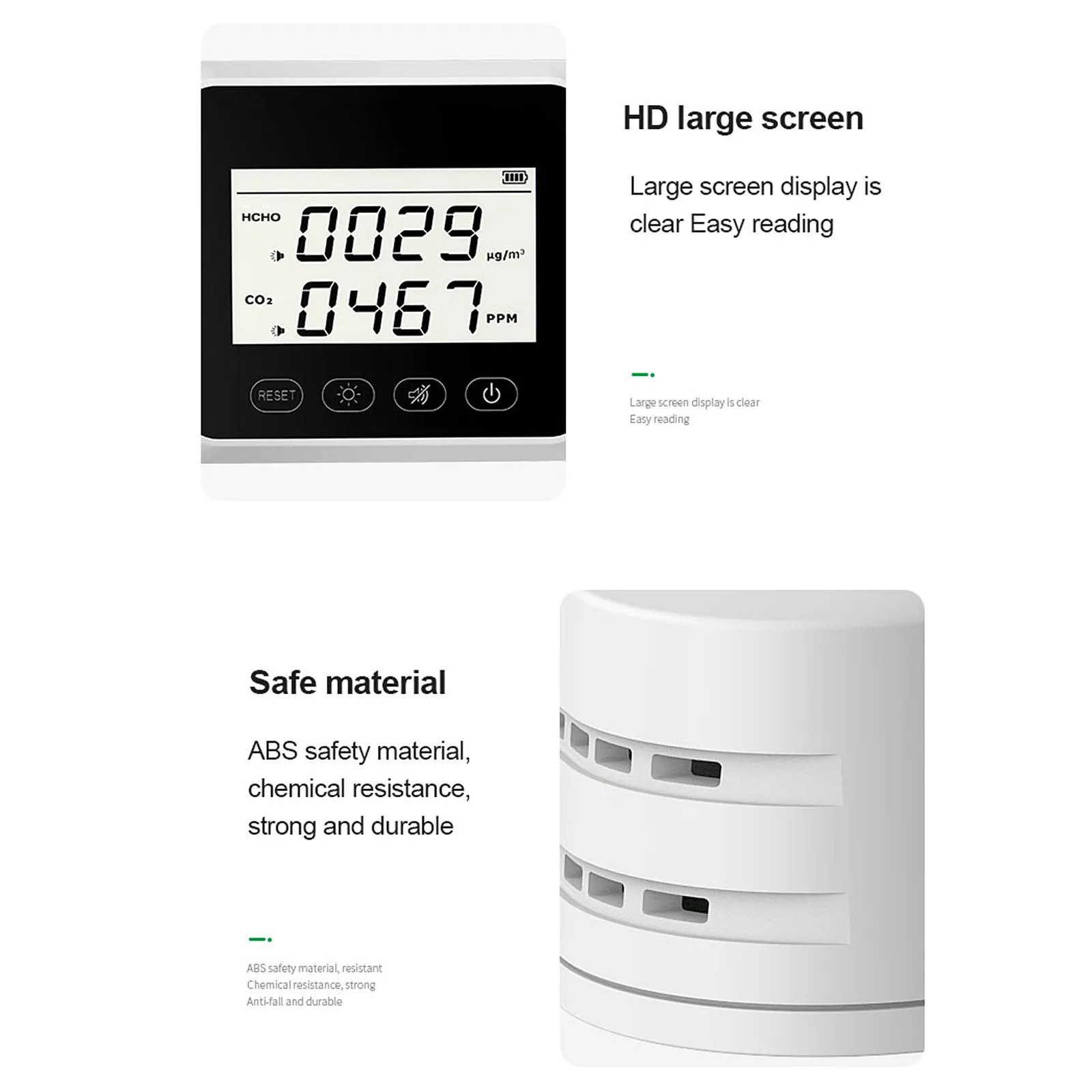 Цифровой CO2 детектор воздуха контроль качества тестер формальдегида воздушного