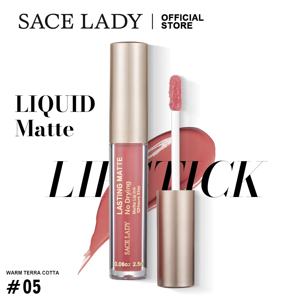 SACE LADY стойкая матовая помада для макияжа Жидкость цвета &quotнюд&quot красная