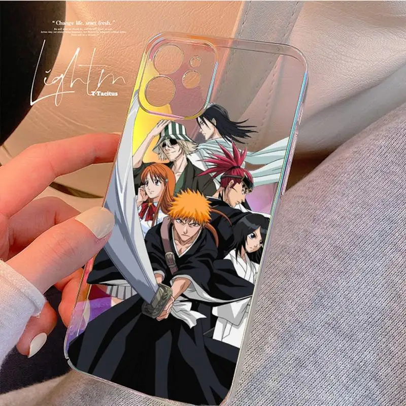 

Japanese anime Bleach Phone Case for iPhone huawei nova 7 8 9 11 12 SE S X XS XR MINI Pro Max Plus laser Transparent