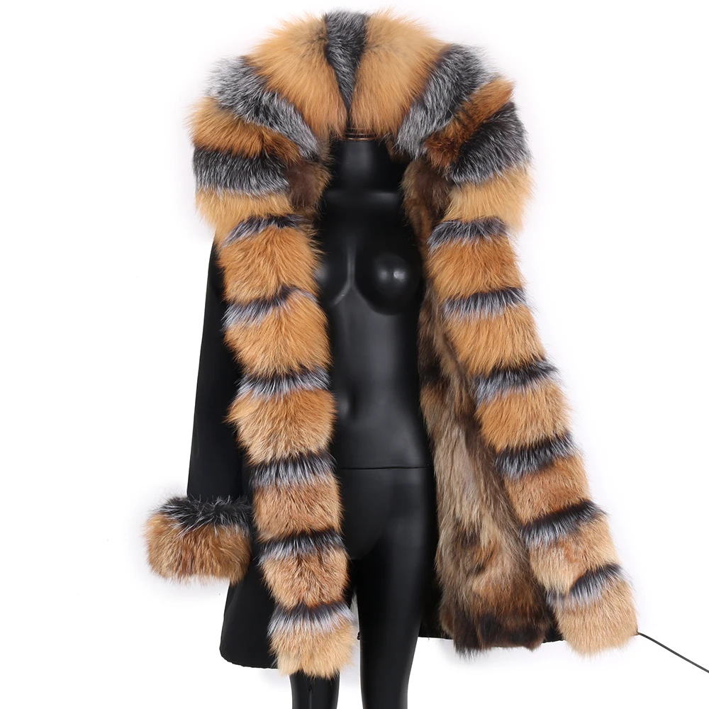 Real Raccoon Fur Coat Women Parkas Waterproof Long Winter Jacket Detachable Fashion Outwear Streetwear Luxury Clothes