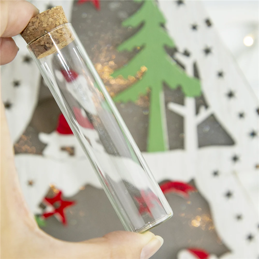 100 шт. 13 мл маленькие Стекло контейнер с пробковой подошве Crystal Clear Мини