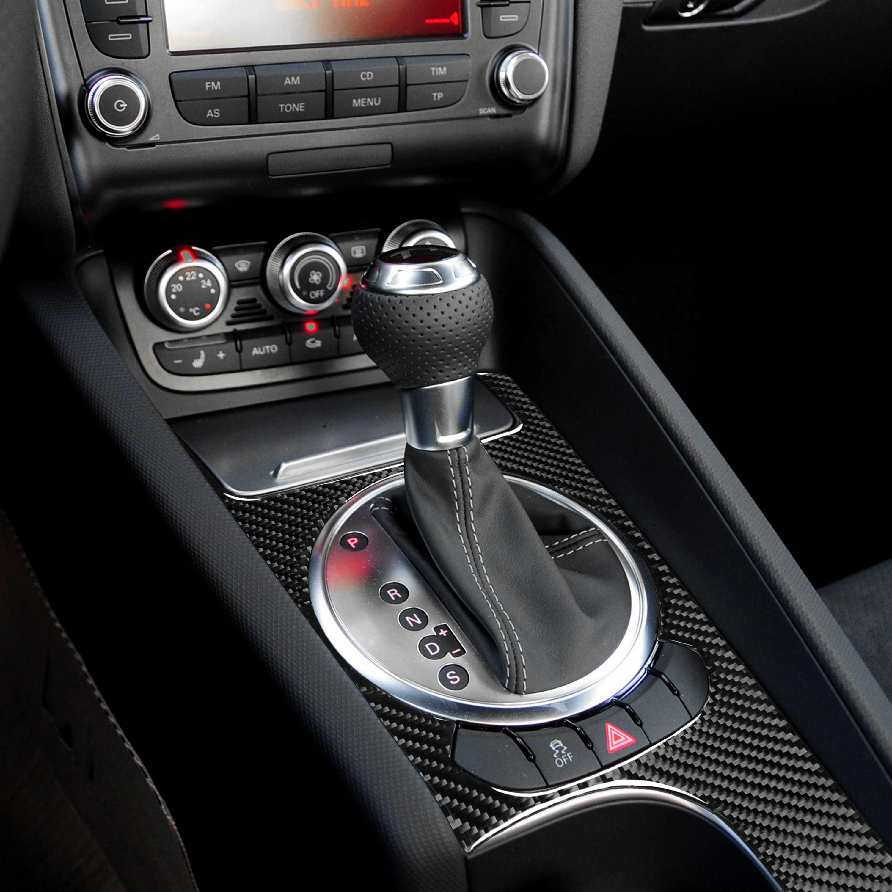 1pcs Real Carbon Fiber Sticker Central Control Gear Panel Big Trim fit for Audi TT 8n 8J MK123 TTRS 2008-2014 Models Accessories