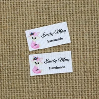 80 pieces ironing labels logo or text personalized brand clothing labels custom design fabric tags yt112