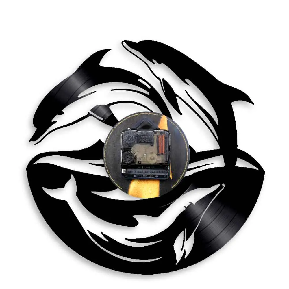 Настенные часы с виниловой пластиной Подводные украшения для детской комнаты