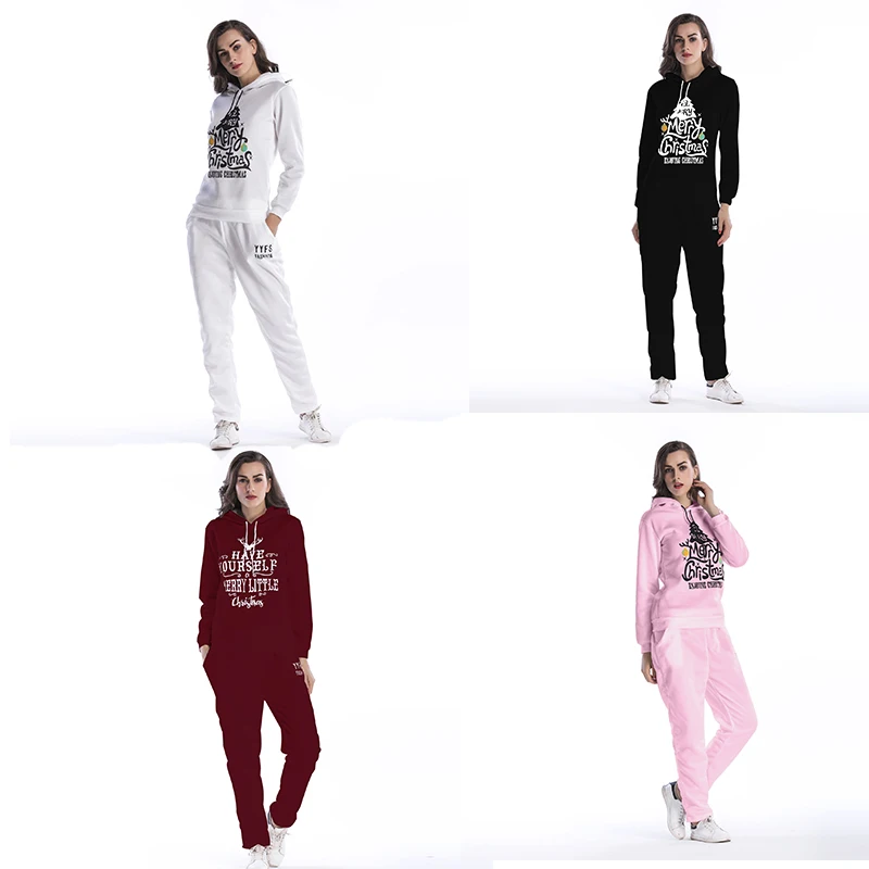 M &amp DE Рождественский комплект осень зима из двух предметов для женщин с круглым