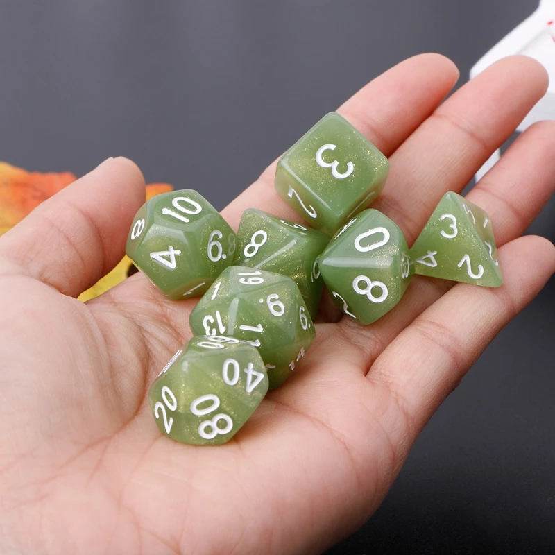

Y1UC 7 шт. мерцающие полигедральные кости для Dragon Pathfinder D20 D12 2xD10 D8 D6 D4