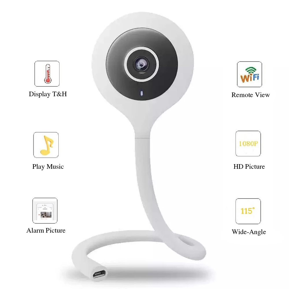 Интеллектуальный датчик температуры и влажности 1080P беспроводной радионяня