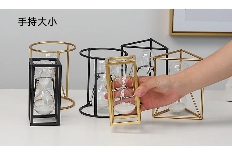 

2021 New Arrive Metal Hourglass Stand Iron Classic Table Timer Mix Shape Desk Sandglass Office Sand Clock Decor