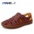 Сандалии мужские из натуральной кожи, пляжная обувь для отдыха, Нескользящие дышащие, летние босоножки, большие размеры 47