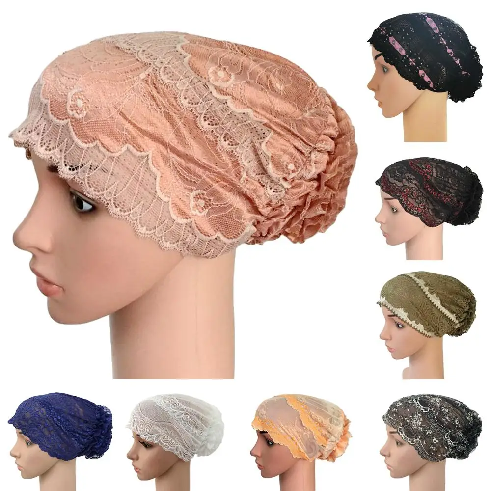 Женский мусульманский цветок внутренняя шапка кружевной капор головной убор