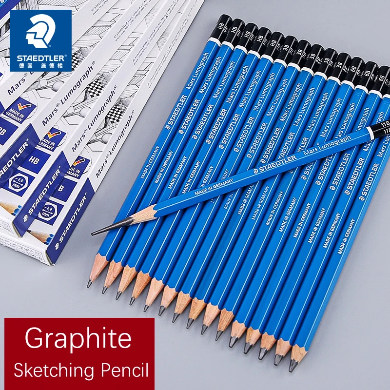 Mars Lumograph 100 Professional Drawing Sketching Art Supplies 19 Lead Grade Available