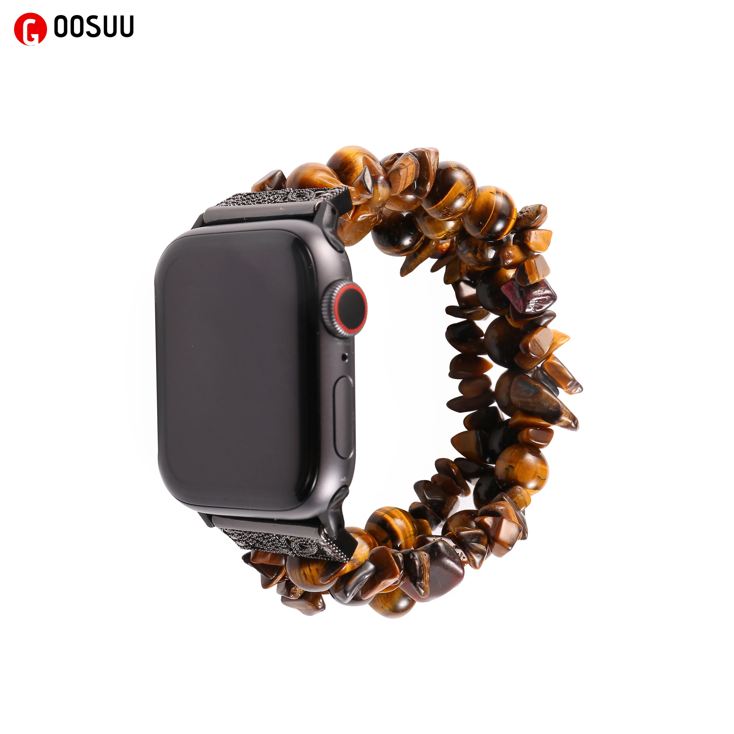 

Watchband Stone Bead Metal Buckle Belt Stylish Watch Strap for Apple Watch SE Series 6 5 4 3 2Band 44mm 40mm 42mm 38mm Wristband