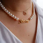 Модный чокер из бисера и жемчуга, женское ожерелье на заказ, элегантное Простое жемчужное ожерелье с индивидуальным именем, свадебная бижутерия 2021