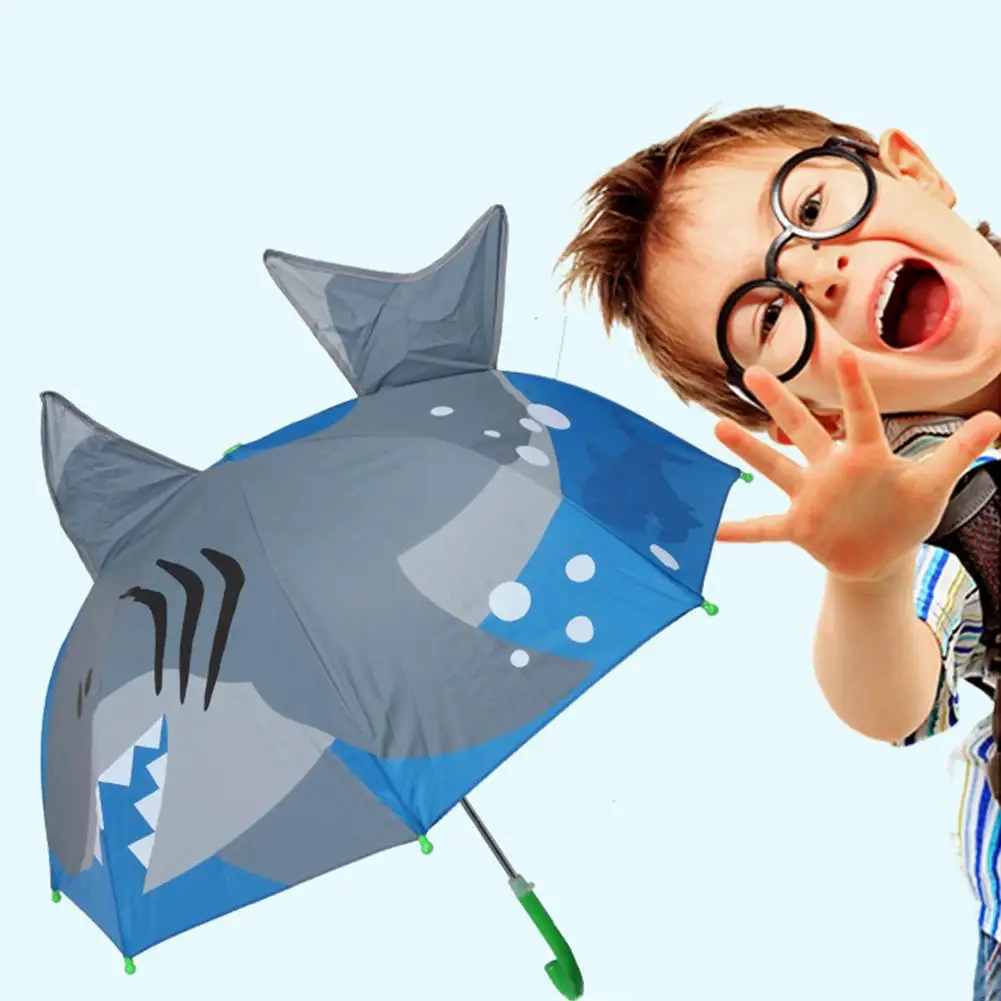 Милый мультяшный автоматический зонт для детей анимационный 3d с длинными