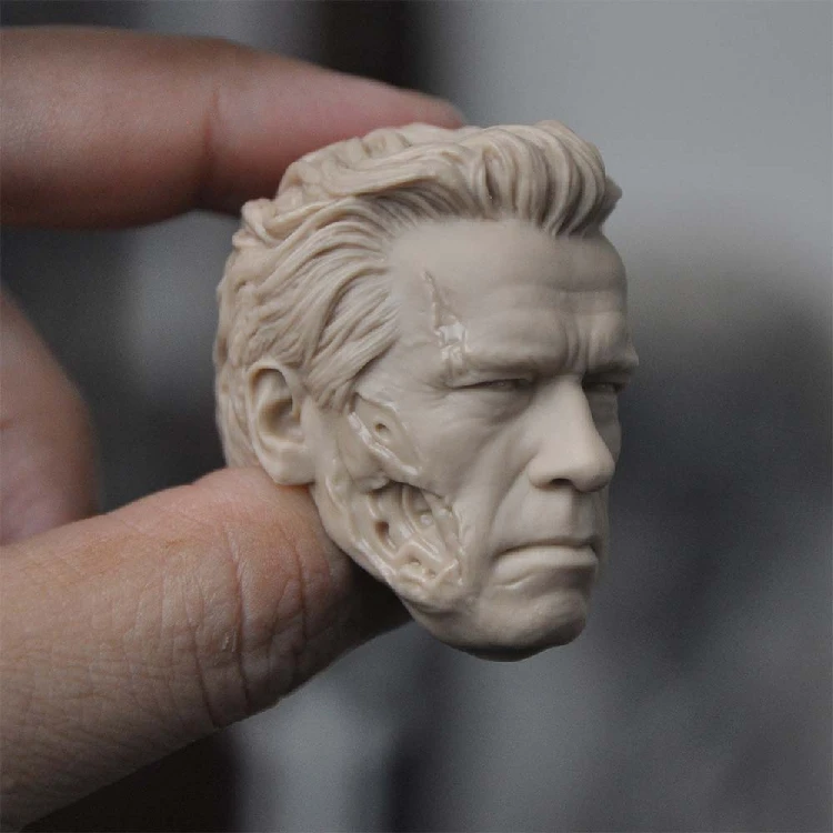 

1/6 Scale T800 Arnold Schwarzenegger Old Aged Battle Damage Version Unpainted Head Models for 12''Figures Bodies