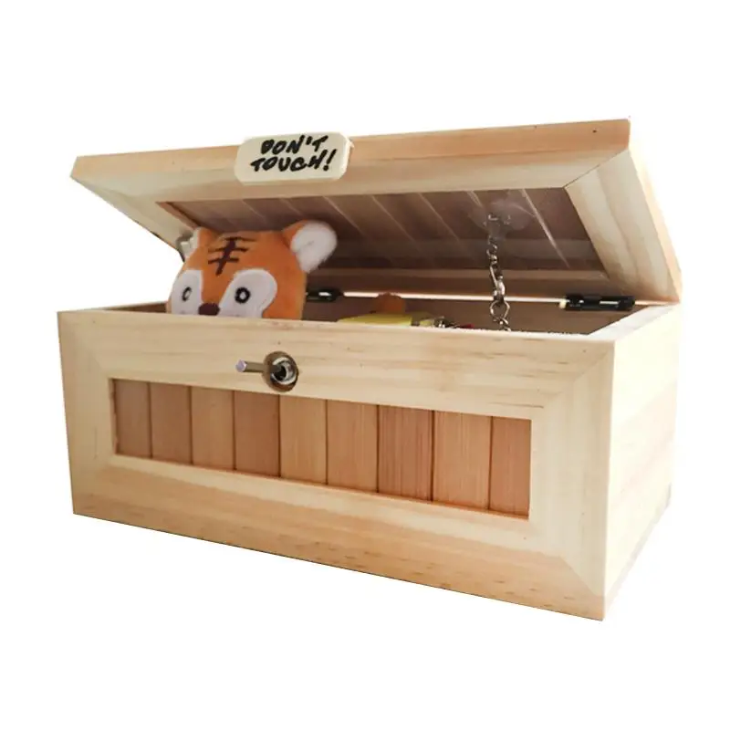 

Himiss Wooden Useless Box Useless Machine A Small Tiger Reached His Hand Turn Off Box Fidget Toys for Adults Gift Children Toys