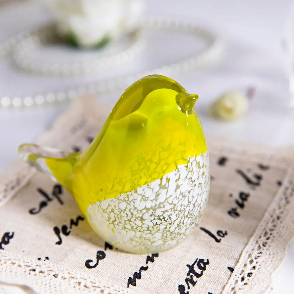 Стеклянная Статуэтка H & D с кристаллом в виде птицы ручная работа выдувное стекло