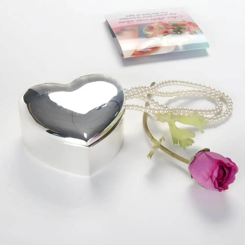 Серебряный чехол для Хранения Драгоценностей в форме сердца|Коробки и ящики