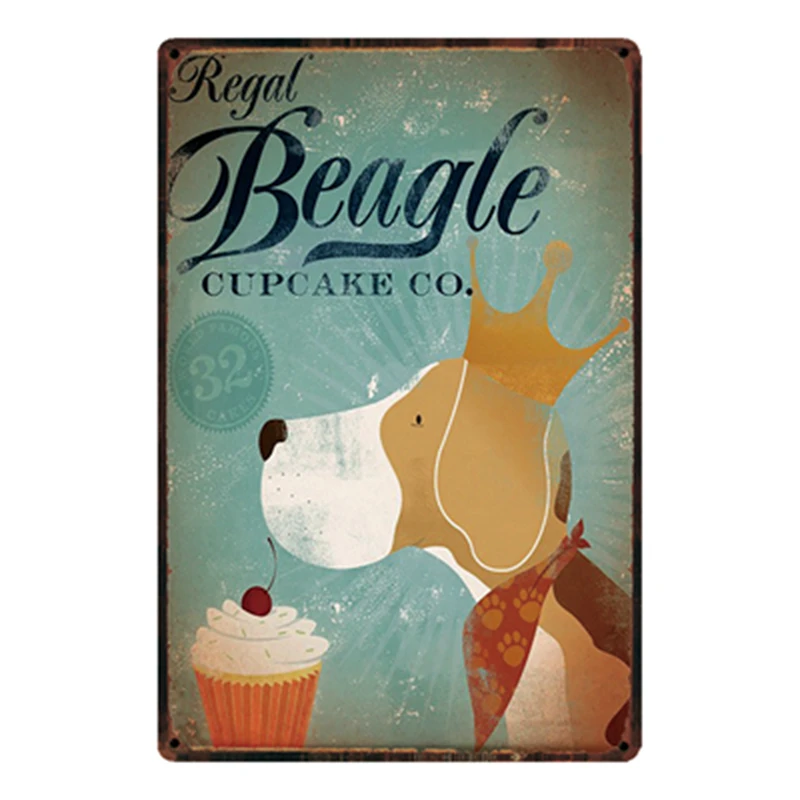 

Pets Metal Plaque Metal Sign Dog And Beer Coffee Tin Plate Bar Pub Cafe Man Cave Decoration Metal Painting 20x30cm