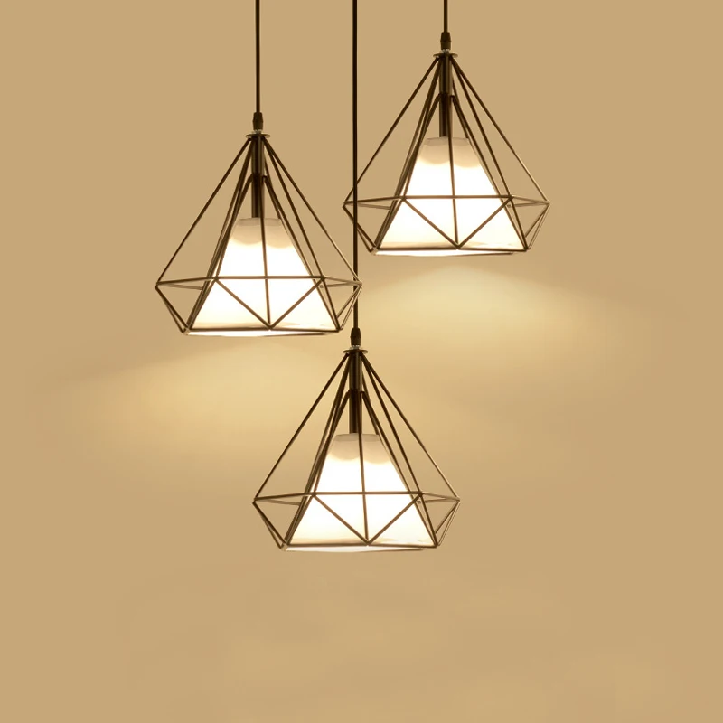 Современный винтажный железный подвесной светильник для гостиной Алмазный