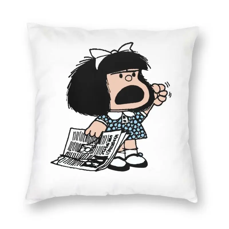 

Angry Mafalda Throw Pillow Case Home Decorative Cartoon Quino Argentina Cushion Cover 40x40 Pillowcover for Living Room