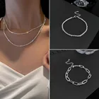 Ожерелье-чокер женское тонкое серебристое с кулоном из фианита
