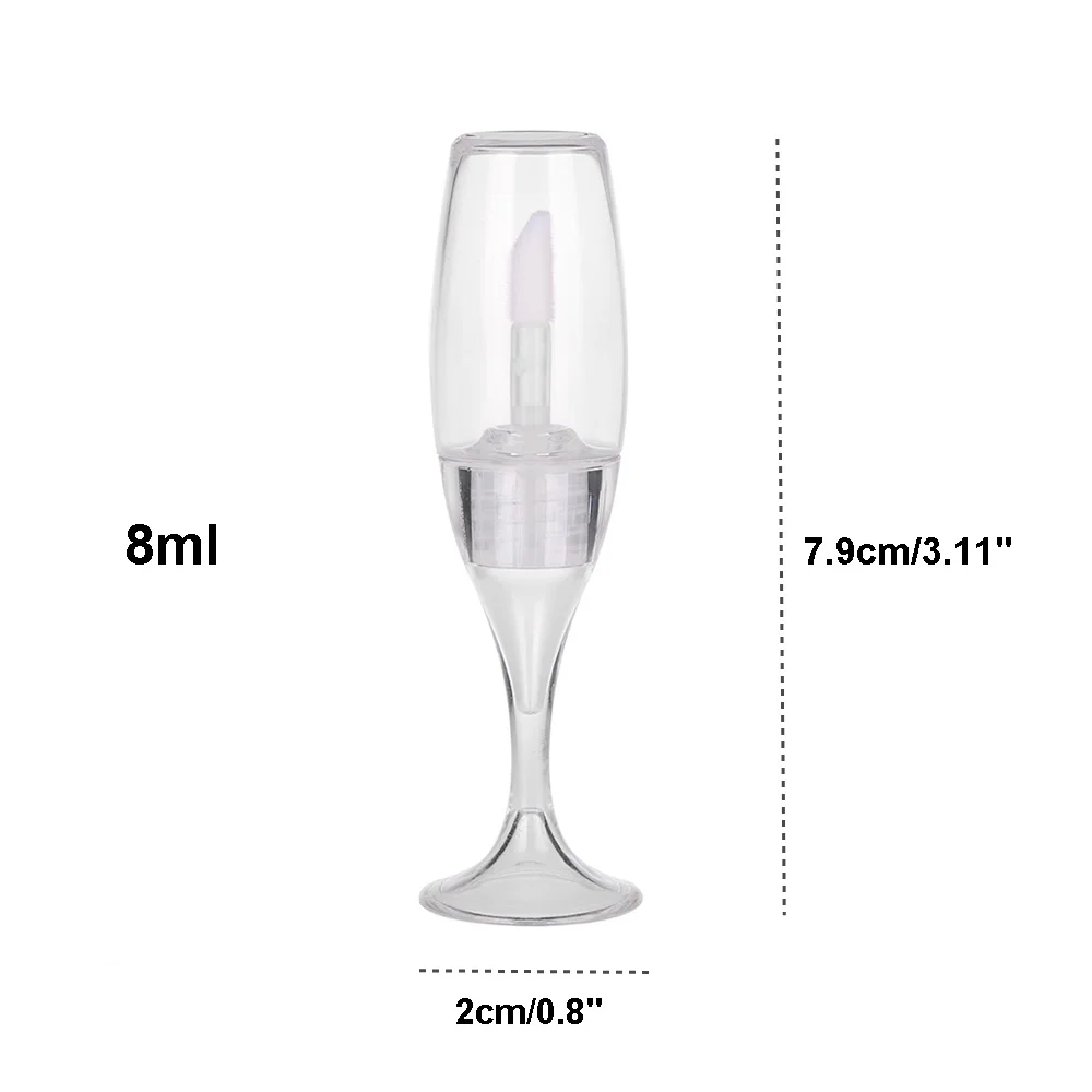 

5Pcs 8ml Creative Plastic Mini Red Wine Glass Empty Lip Gloss Tube Portable Lip Glaze Container Sample Vials Refillable Bottle