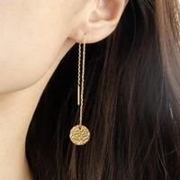fashion statement unusual gold drop earrings for women vintage geometric stainl coin dangle female earrings 2021 trend jewelry