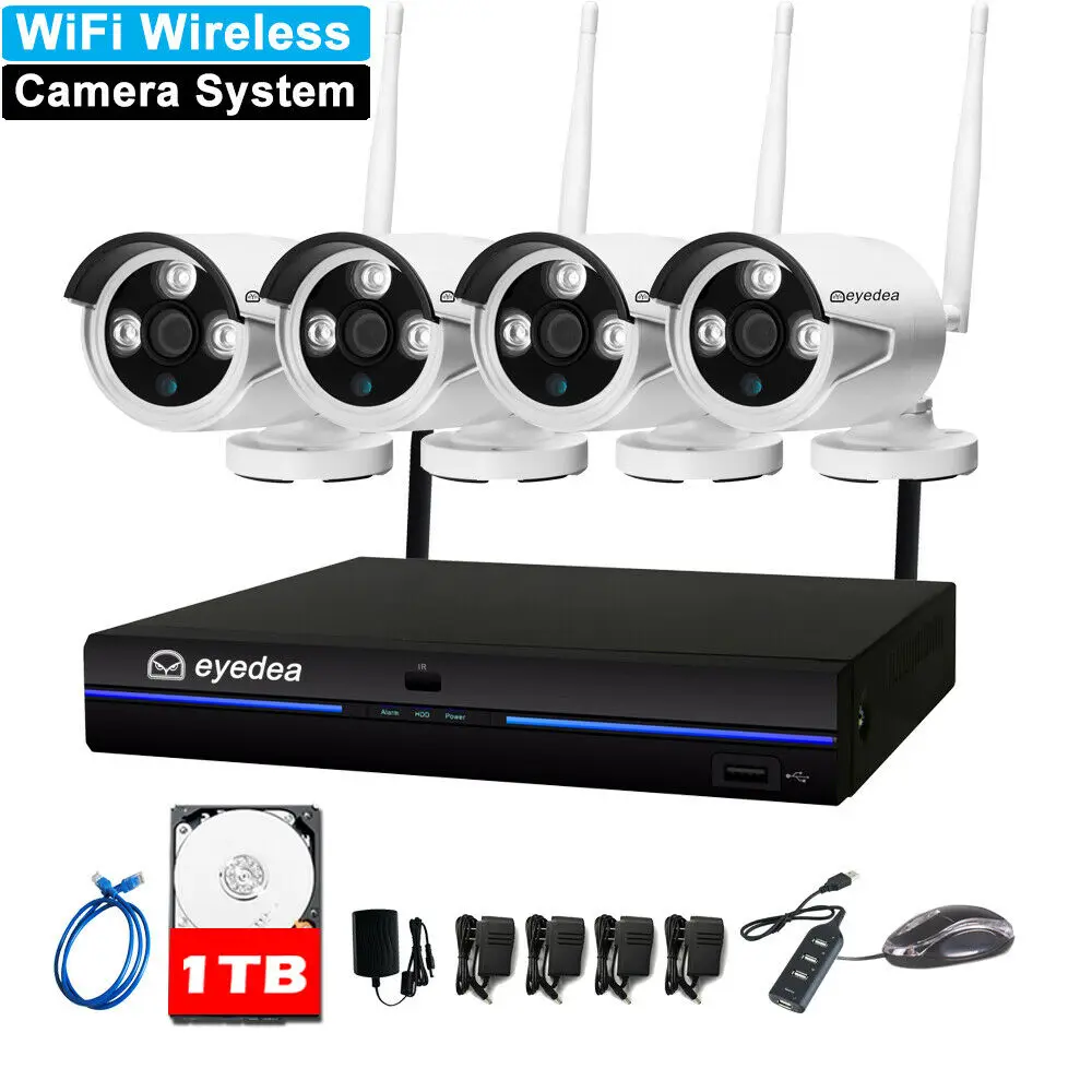 Наружный водонепроницаемый сетевой видеорегистратор Eyedea 4 канала 1080P 2 МП Wi Fi 960P