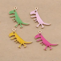 cartoon dinosaur charms animal pendant for jewelry making bracelet necklace earring diy accessories handmade 100pcs 33x10mm