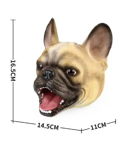 French Bulldog Детские игры Акула динозавр ручная кукла мягкая резиновая голова животного руки куклы Реалистичная Акула Модель фигурка игрушки для детей Подарки - Цвет: French Bulldog