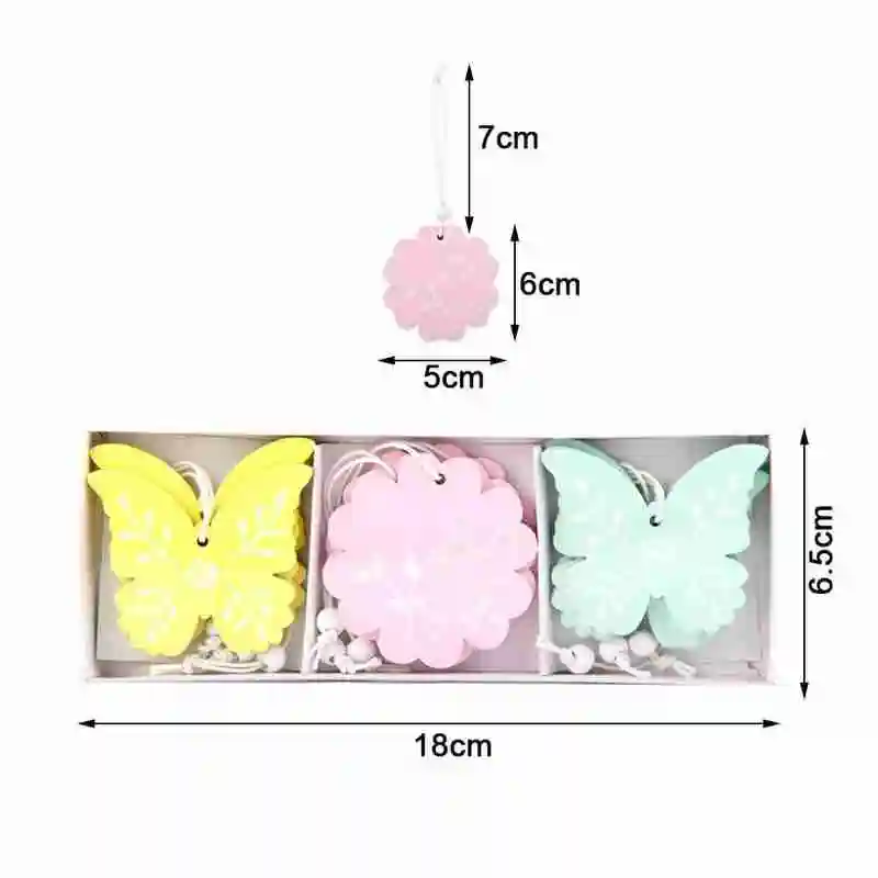 

9 pcs/box wooden butterfly pendant Easter decoration