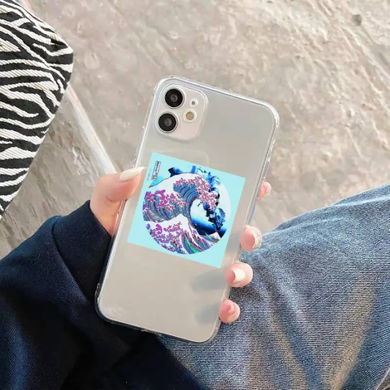 

Japan style The Big Wave of kanagawa Phone Case Transparent for iPhone 11 12 mini pro XS MAX 8 7 6 6S Plus X 5S SE 2020 XR