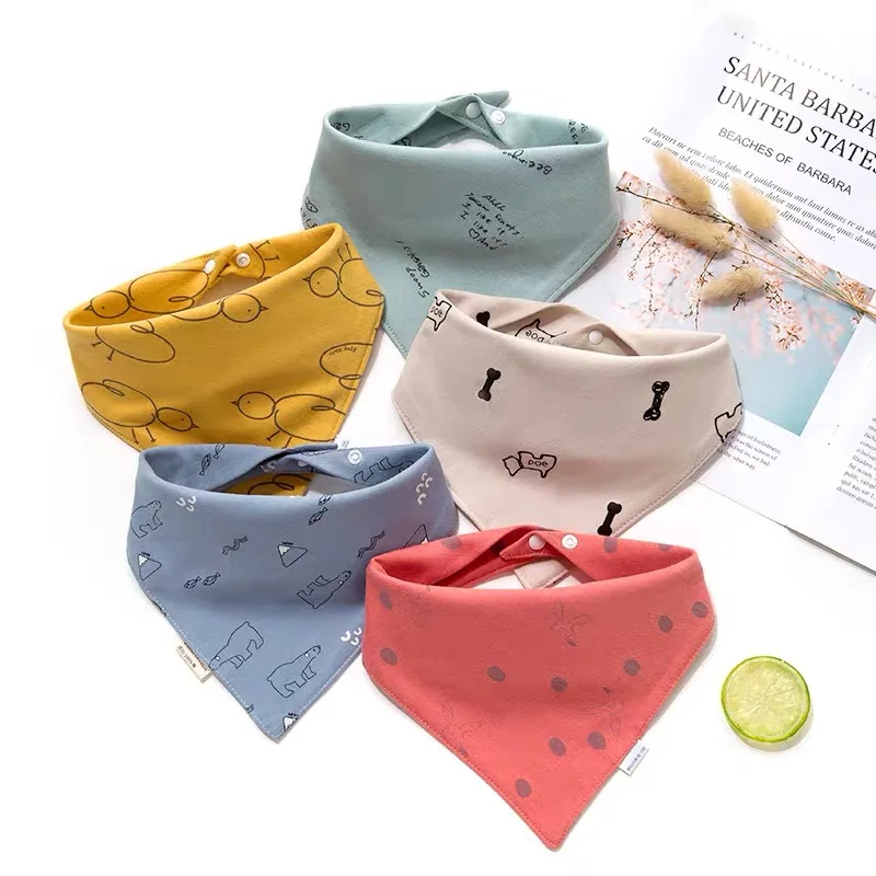5pcs Baby Bibs Cotton Bandana Feeding Smock Infant Cloths Cartoon Saliva Towel Eating Accessory Soft Stuff | Детская одежда и