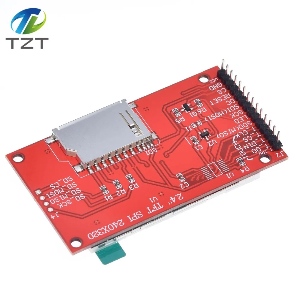 2," 240x320 SPI TFT lcd модуль последовательного порта+ 5 В/3,3 В адаптер PBC Micro SD ILI9341 Белый светодиодный с сенсорным/без сенсорного для Arduino