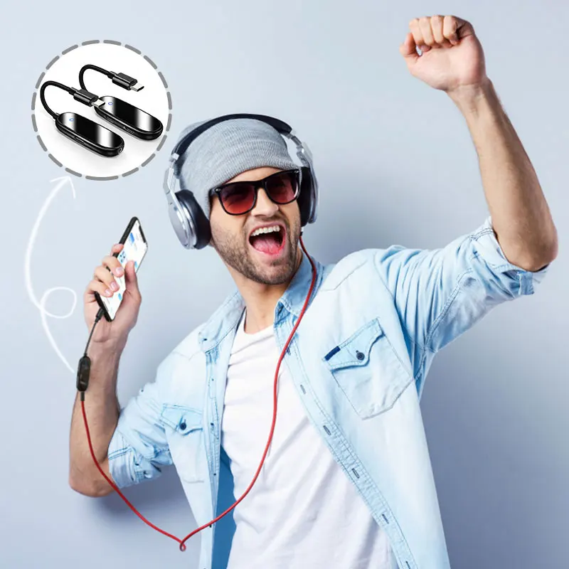 

2-in-1 Type-C Mobile Phone Adapter Headset Charging Tap Plug Fast Charging For Samsung Huawei Xiaomi