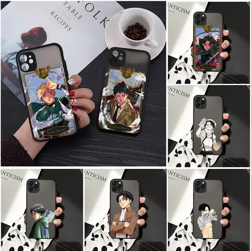 

attack on titan Phone Case Matte Transparent for iPhone 7 8 11 12 s mini pro X XS XR MAX Plus iphone 12 Clear mobile bag