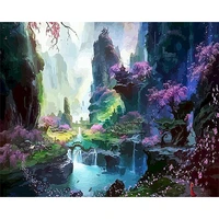 gatyztory 40x50cm frame mountain scenery coloring by numbers landscape home decoration diy oil painting by numbers canvas handpa