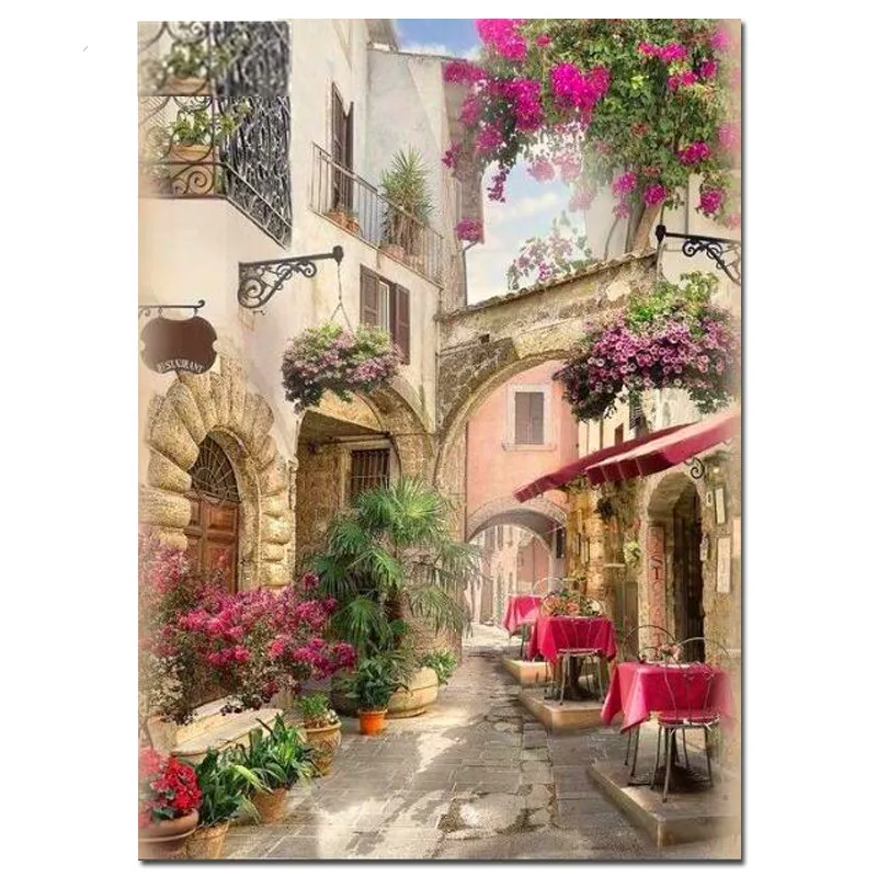 New Diamond Painting with Embroidery &quotEuropean Garden Landscape DIY 5D Round Holes Mosaic Wall Decor Art | Дом и сад